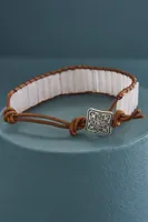 Leather Rose Quartz Bracelet