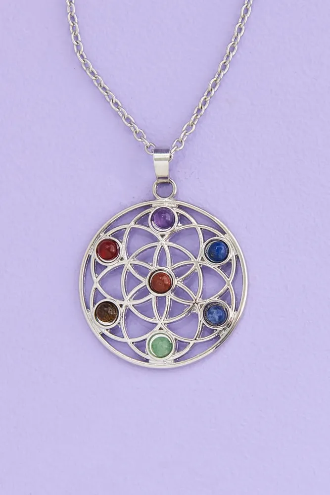 Chakra Stone Flower Necklace