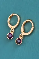 February Birthstone Hoop Earrings