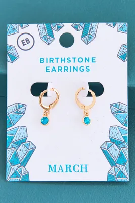 March Birthstone Hoop Earrings