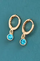 March Birthstone Hoop Earrings