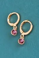 June Birthstone Hoop Earrings