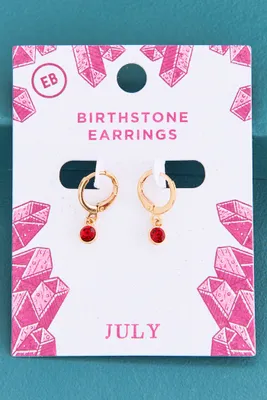 July Birthstone Hoop Earrings