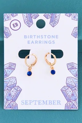 September Birthstone Hoop Earrings