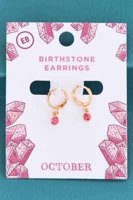 October Birthstone Hoop Earrings