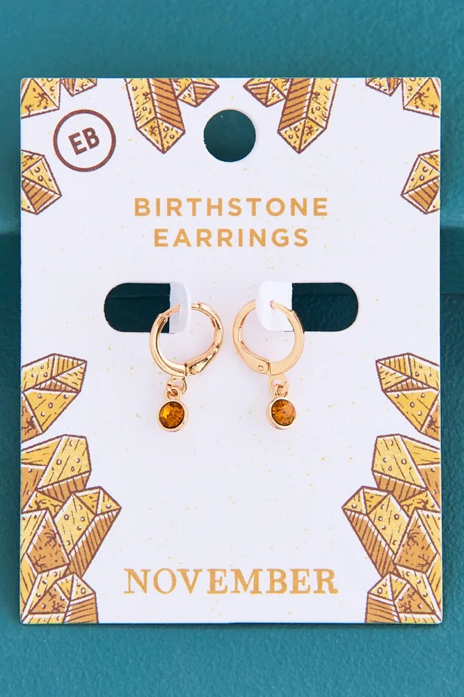 November Birthstone Hoop Earrings