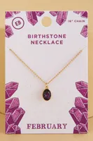 February Birthstone Pendant Necklace