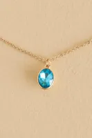 March Birthstone Pendant Necklace