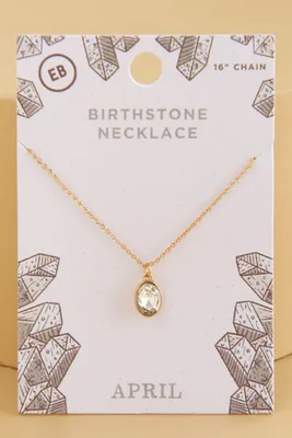 April Birthstone Pendant Necklace
