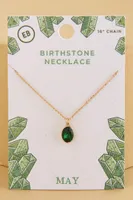 May Birthstone Pendant Necklace