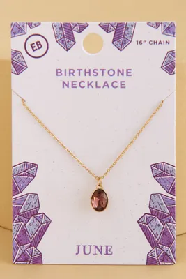 June Birthstone Pendant Necklace