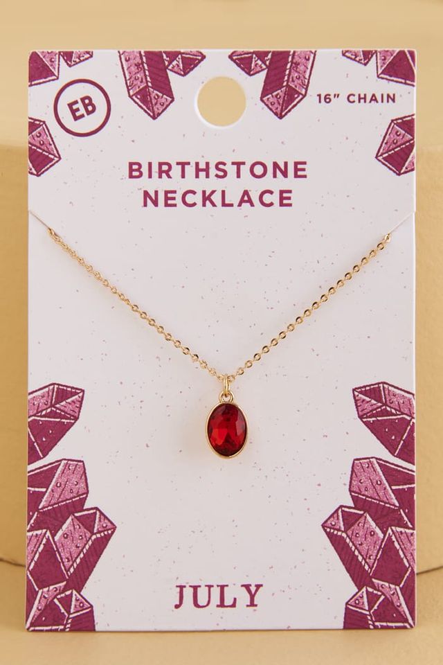 July Birthstone Pendant Necklace