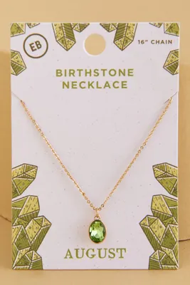 August Birthstone Pendant Necklace