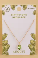 August Birthstone Pendant Necklace