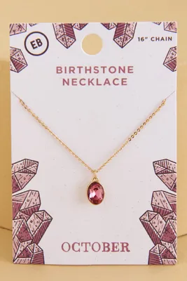 October Birthstone Pendant Necklace