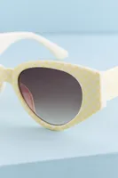 Yellow Checkered Mod Sunglasses