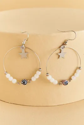 Starry Evil Eye Stone Earrings