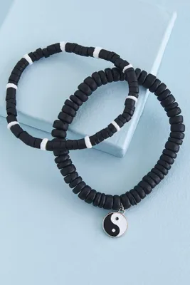 Yin Yang Wooden Bracelet Set