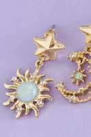 Sun and Moon Mixed Earrings