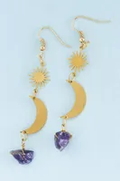 Amethyst Cosmos Drop Earrings