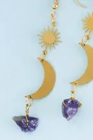 Amethyst Cosmos Drop Earrings