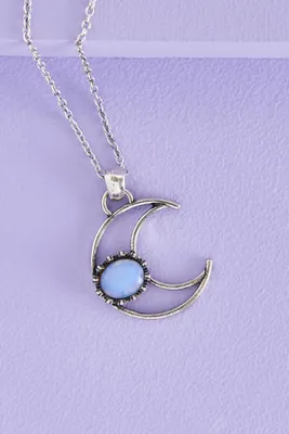 Oval Opalite Moon Necklace