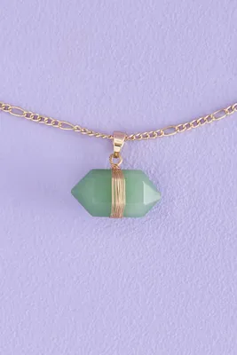 Green Aventurine Double Pointed Necklace