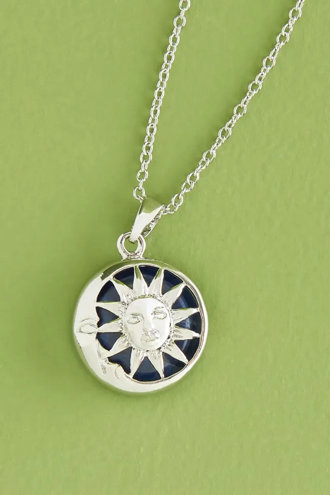Sodalite Sun and Moon Necklace