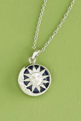 Sodalite Sun and Moon Necklace