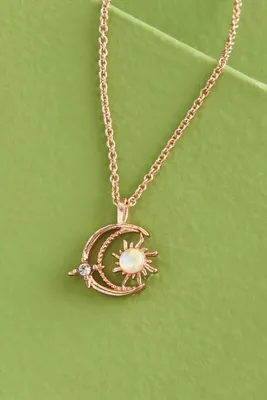 Rose Gold Moon Necklace