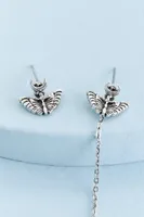 Moon Moth Draped Cuff Earrings