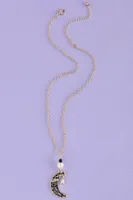 Pearl and Crescent Moon Necklace