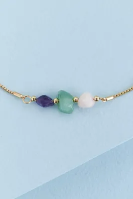 Tri Aura Stone Necklace