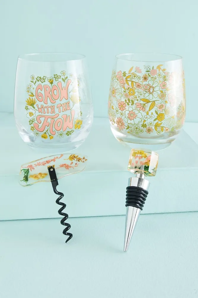 Floral Wine Glass Gift Set (EB Exclusive)