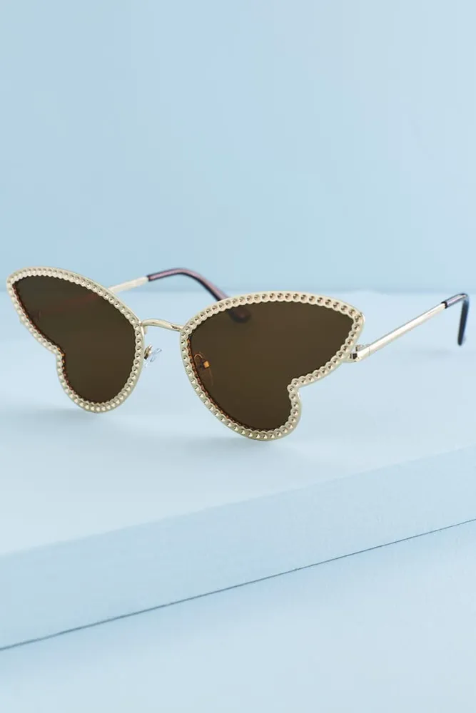 Brown Butterfly Sunglasses