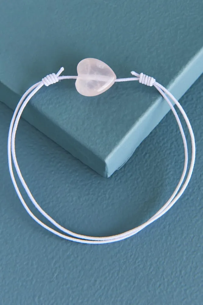 Rose Quartz Heart Rack Bracelet