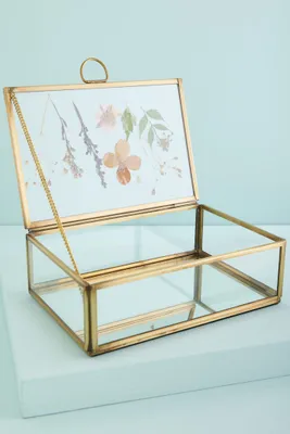 Medium Flowerpress Glass Keepsake Box