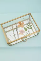 Medium Flowerpress Glass Keepsake Box