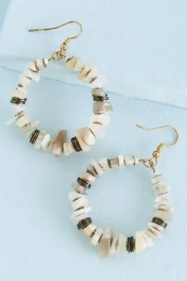 Agate Chip Hoop Earrings