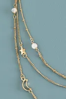 Rose Quartz Cosmos Layered Necklace