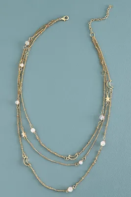 Rose Quartz Cosmos Layered Necklace