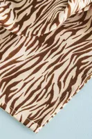 Brown Zebra Print Hair Scarf