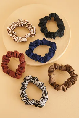 Solid Zebra Scrunchie Set