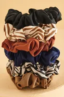 Solid Zebra Scrunchie Set