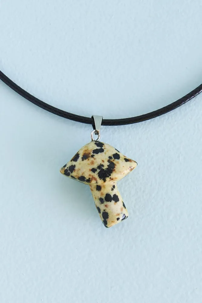 Dalmation Jasper Mushroom Necklace