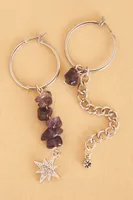 Mixed Amethyst Drop Earrings