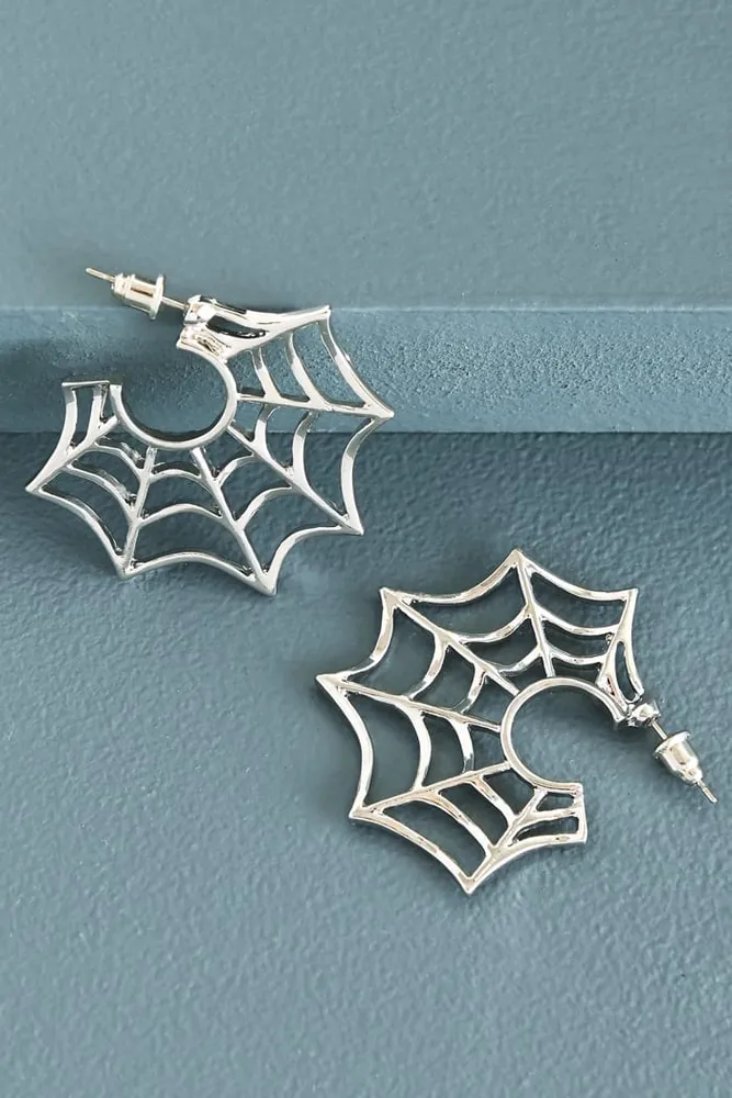 Spider Web Hoop Earrings