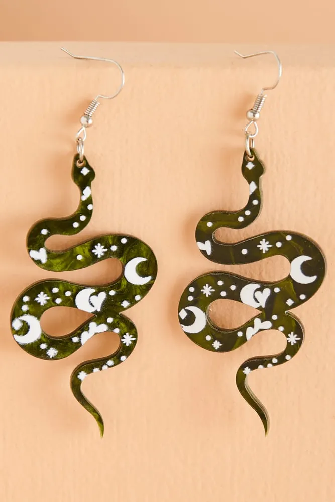 Cosmic Snake Acetate Earrings