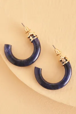 Sodalite Mod Hoop Earrings