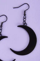 Black Crescent Moon Earrings